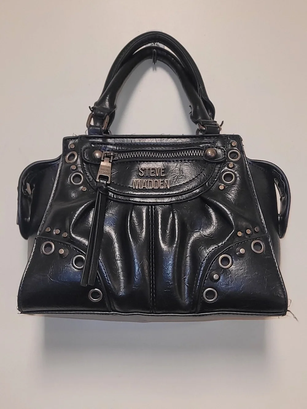 Steve Madden Brhen Black Crossbody Satchel